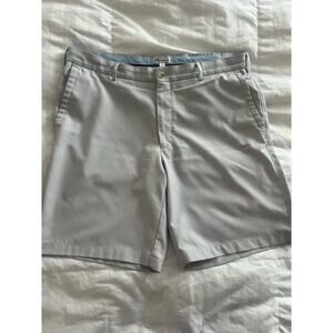 Peter Millar Men's Sport Golf Chino Shorts Flat Front Crown Gray Size 36